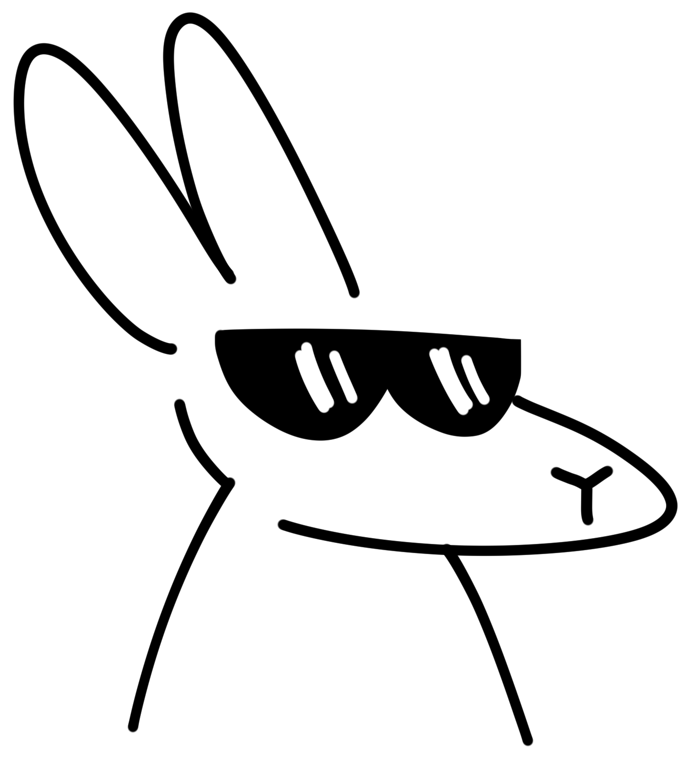 simple drawing of a cool rabbit wearing sunglasses